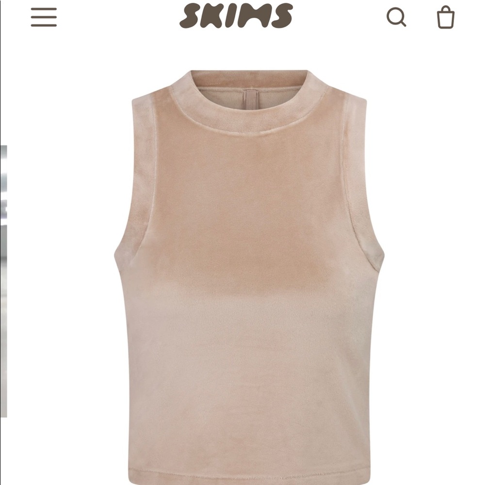 Skims velour crew neck top